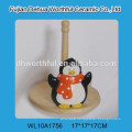 New design handpainting penguine ceramic napkin holder